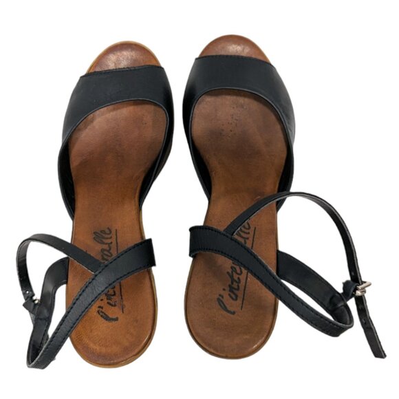 L'intervalle Black Leather Platform Sandals - Picture 5 of 8